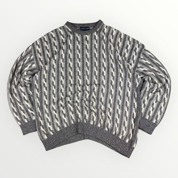 Vintage Northern Isles Mens Coogi Style Sweater 3D Knit Textured Pullover USA XL - Picture 1 of 7